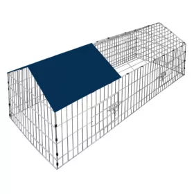   Szabadtéri ketrec kisállat számára nyúlketrec kék napvédő ponyvával