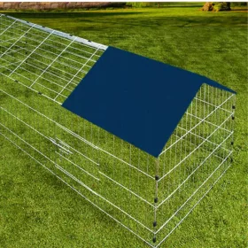   Szabadtéri ketrec kisállat számára nyúlketrec kék napvédő ponyvával