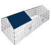 Outdoor cage for pets Rabbit cage with blue sun protection tarpaulin