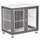 Dog cage 85x55x75 cm Dogbox for medium and large dogs, lockable grey-white