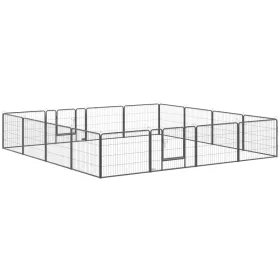   Kutya kennel kültéri kutyaketrec 16 paneles univerzális kisállat ketrec, kifutó szürke