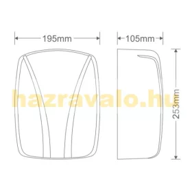 Kézszárító kisméretű nemesacél inox szálcsiszolt ház infravezérlésű FL-3008 fali 230V 1000W automata