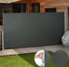 Outdoor partition anthracite 300x200 cm extendable water repellent fabric wind deflector windshield 