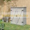 Small garden shed 2-door tool room made of lacquered pine wood 110x55x117 cm