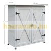 Small garden shed 2-door tool room made of lacquered pine wood 110x55x117 cm