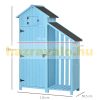 Garden shed blue wooden tool shed firewood storage with bitumen roof 130x54.5x180 cm