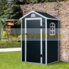 Garden shed gray tool storage 134x104x204 cm