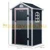 Garden shed gray tool storage 134x104x204 cm