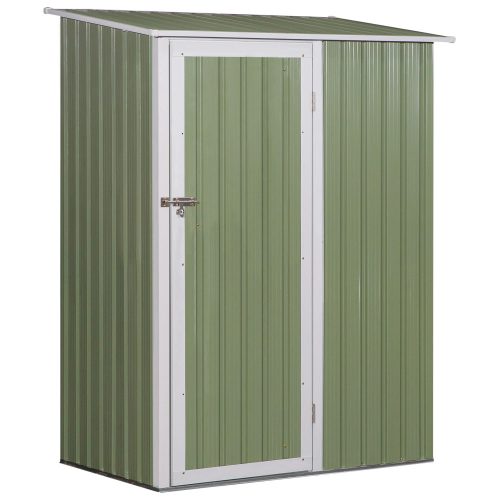 Steel garden shed green tool storage 143x89x186 cm