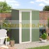 Steel garden shed green tool storage 143x89x186 cm