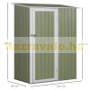 Steel garden shed green tool storage 143x89x186 cm