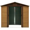 Garden shed with wood-effect anodized tool storage 152x235.7x208.7 cm