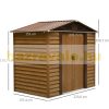 Garden shed with wood-effect anodized tool storage 152x235.7x208.7 cm