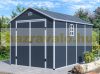 Garden house, plastic tool house, gray small house 241x238x366 cm G21 Boston 882