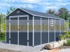 Garden house, plastic tool house, gray small house 241x238x456 cm G21 Boston 1104