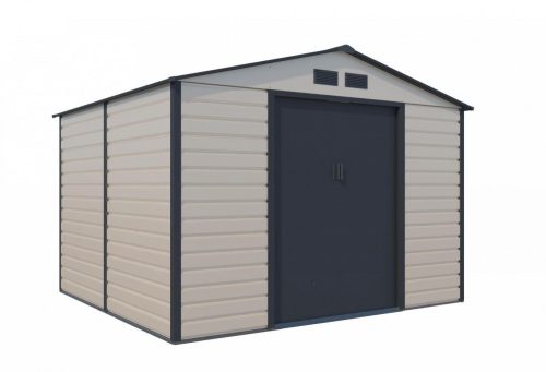 Garden house, steel tool house 277x198x255 cm beige and gray G21 GAH 706