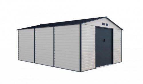 Garden house, steel tool house 340x205x382 cm beige and gray G21 GAH 1300