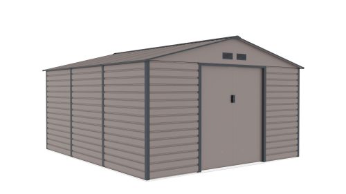 Garden house, steel tool house 340x205x382 cm gray G21 GAH 1300