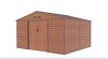 Garden house, steel tool house, wood effect small house 340x205x319 cm brown G21 GAH 1085 