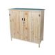 Tool shed wooden cabinet, garden cabinet storage 120x115x55 cm natural brown