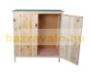 Tool shed wooden cabinet, garden cabinet storage 120x115x55 cm natural brown