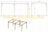 Car parking pergola 300x500 cm pine wood free-standing impregnated wood without roof