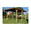 Car parking pergola 300x500x233 cm pine wood free-standing impregnated wood corrugated sheet roof