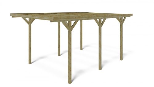 Car parking pergola 300x500x233 cm pine wood free-standing impregnated wood without roof