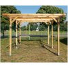 Kocsibeálló pergola 300x500x233 cm fenyőfa szabadon álló impregnált fa tetőfedés nélküli