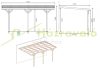 Kocsibeálló pergola 300x500 cm fenyőfa oldalfalhoz rögzíthető impregnált fa PVC tető borítás