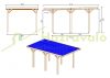 Kocsibeálló pergola 304x512 cm fenyőfa 15,56 m² szabadon álló impregnált autóbeálló PVC tetőfedés