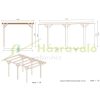 Carport pergola 304x512 cm pine wood 15.56 m² free-standing impregnated carport without roof