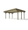 Double car parking pergola 600x500 cm pine wood free-standing impregnated wood without roof