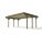 Double car parking pergola 600x500 cm pine wood free-standing impregnated wood without roof