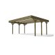 Double car parking pergola 600x500 cm pine wood free-standing impregnated wood without roof