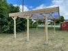 Dupla Kocsibeálló pergola 600x500 cm fenyőfa szabadon álló impregnált fa PVC tető borítás