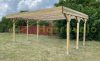 Double car parking pergola 600x500 cm pine wood free-standing impregnated wood without roof