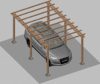 Impregnált fenyőfából készült autóbeálló 3x5 méter szabadon álló pergola leszúrható dübellel