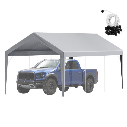 Car parking garage tent roof 304x610 cm garage roof tent, tarpaulin, waterproof and UV-protected gray (roof cover only, frame not included)