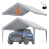 Car parking garage tent roof 390x610 cm garage roof tent, tarpaulin, waterproof and UV-protected gray (roof cover only, frame not included)