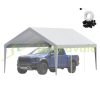 Car parking garage tent roof 390x610 cm garage roof tent, tarpaulin, waterproof and UV-protected gray (roof cover only, frame not included)