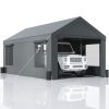 Car parking mobile garage tent 600x300x280 cm garage tent with windows tarpaulin gray