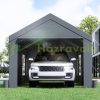 Car parking mobile garage tent 600x300x280 cm garage tent with windows tarpaulin gray