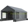 Car parking mobile garage tent 600x300x280 cm garage tent with windows tarpaulin gray