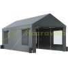Car parking mobile garage tent 600x300x280 cm garage tent with windows tarpaulin gray