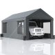 Car parking mobile garage tent 600x370x296 cm garage tent with windows tarpaulin gray