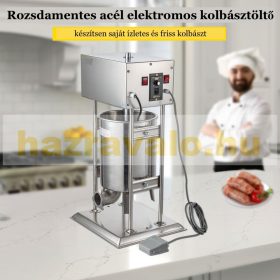   Kolbásztöltő elektromos hurkatöltő 15 literes professzionális kivitel rozsdamentes anyag inox töltőgép 