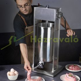  Kolbásztöltő manuális hurkatöltő 15 literes függőleges kolbászkészítő gép rozsdamentes acél