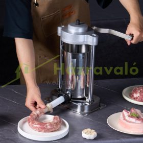   Kolbásztöltő manuális hurkatöltő 2 literes függőleges kolbászkészítő gép rozsdamentes acél