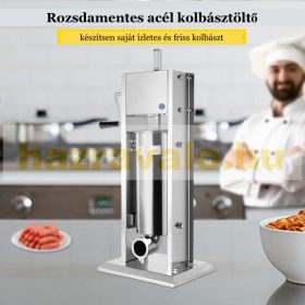   Kolbásztöltő, hurkatöltő profi kivitel rozsdamentes anyag 7 liter űrtartalom inox töltőgép 